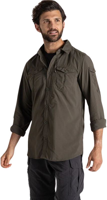 Craghoppers NosiLife Adventure LS Shirt III paita, Woodland Green