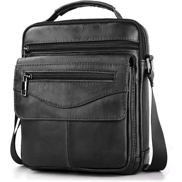Black Men's Messenger Bag Genuine Leather Men's Bag Messenger Bag Crossbody Men's Bag Clutch Bag Large Men's Bag Crossbody Bag Shoulder Bag Busine...