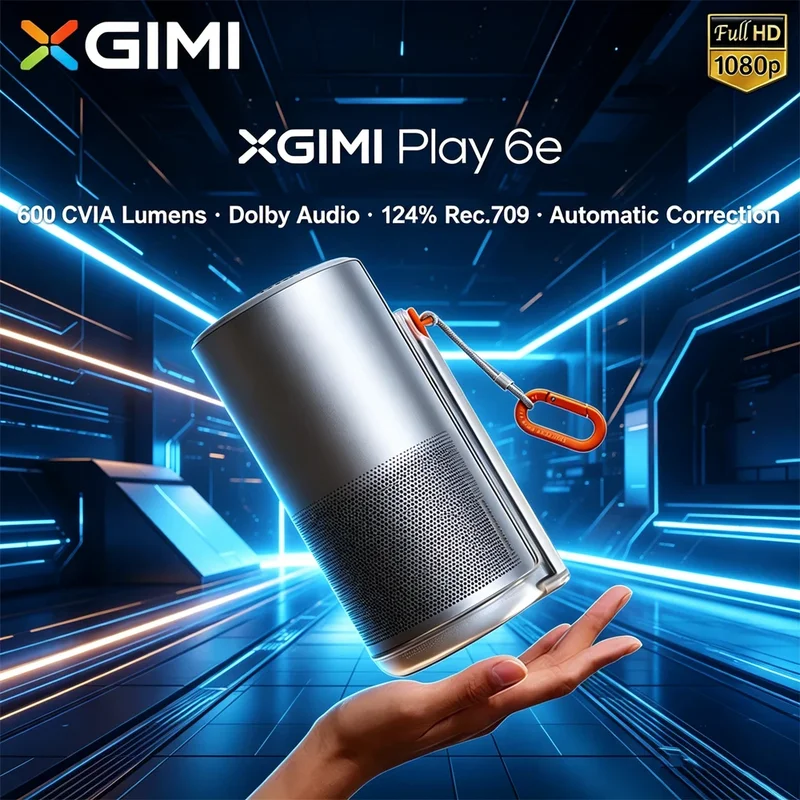 AliExpress - Projecteur XGIMI Play 6e DLP version chinoise Full HD 600 CVIA Lumens Correction automatique avec Dolby Audio Smart TV Beamer 360 ° 