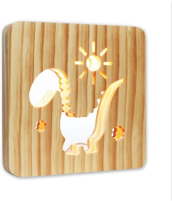 Wooden LED Lamps for Bedroom, 3D Creative Table Lamps, Thick Bedside Lamps