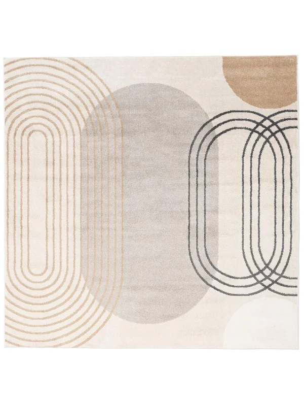 Geometric Amphi Rug - Beige/Yellow 200X200 Modern Style