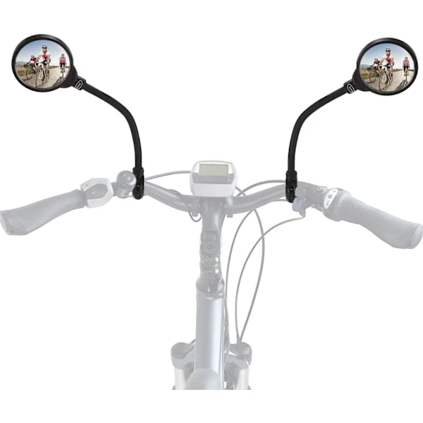 Sykkel Speil 360° Roterbart Sykkel Speil Justerbart for 22-32mm Styre HD Sikkerhetsspeil Konveks Speil for Terrengsykkel, E-Sykkel, Moped (2 Stykker)