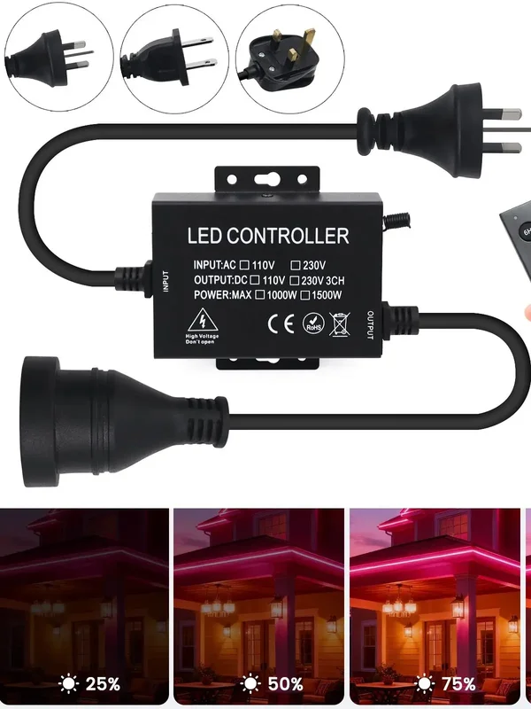 AliExpress - 110 V 220 V LED-Dimmer 750 W/1500 W dimmbarer LED-Controller mit Fernbedienung für LED-Streifen-Lampe/String-Weihnachtsbeleuchtung