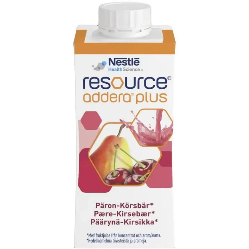 Resource addera plus næringsdrikk pære & kirsebær 4x200ml