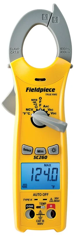 FieldPiece SC260 Tångamperemeter, Mätinstrument