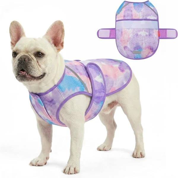 Kylväst för hund, lätt hundkyljacka, 3D andningsbara kyltröjor i mesh för husdjur för sommaren med reflekterande rand, solskyddande husdjurs-T-shirt M