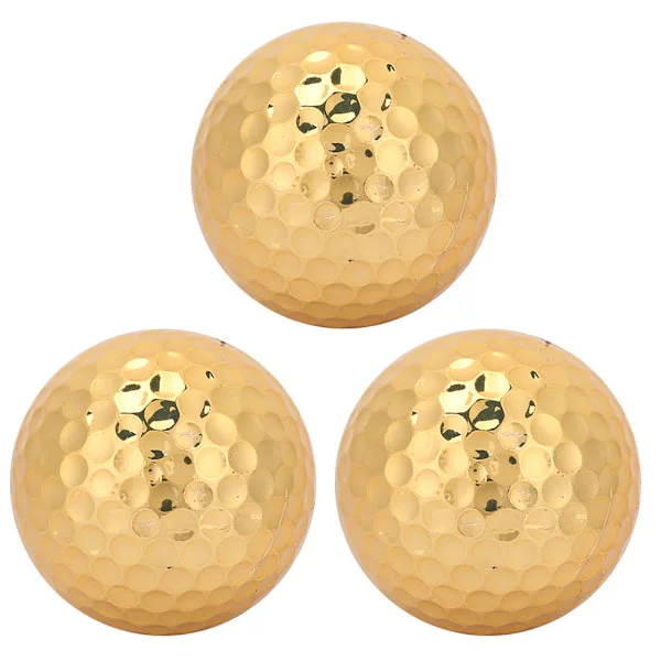 3 st guldgummi golfbollar utomhus träningsutrustning