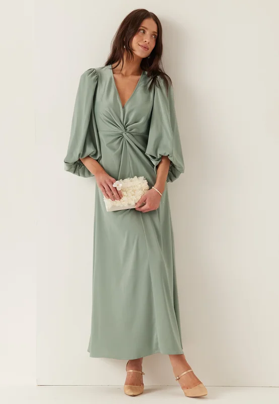 YAS-Yasthea Ls Long Dress-Green Milieu