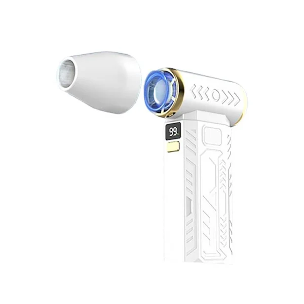 Hög Hastighet Turbofläkt: Handhållen Kraftfull Dammfläkt med LED-Ljus & Justerbar Hastighet White