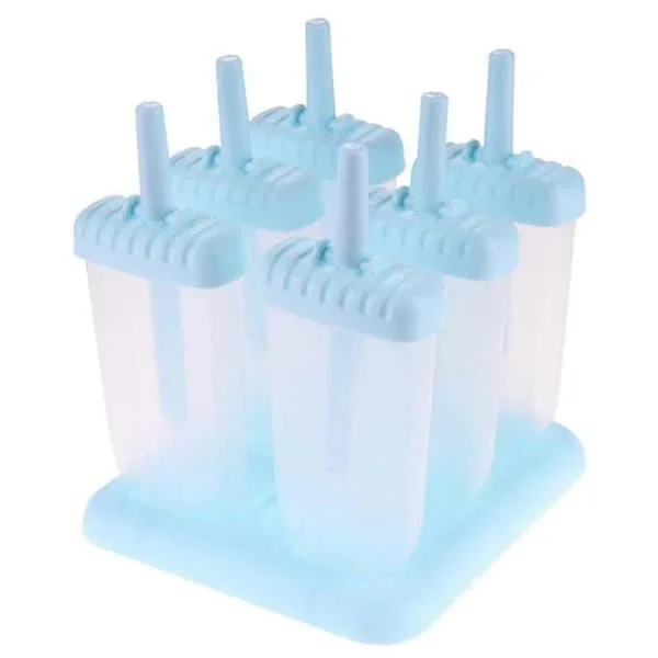 6 Pcs Ice Pop Molds Reusable Popsicle Molds Homemade DIY Pop Molds Easy Release Ice Pop Maker Square