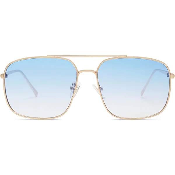 2025 Senaste Modell Retro Fyrkantiga Pilotglasögon Dam Herr Estetiska Y2k Ljusa Linser Solglasögon SJ1176 Guld/Gradient Ljusblå