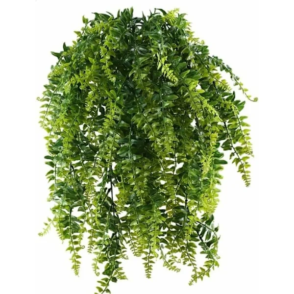 Kunstige bregner Hængende planter Kunstige grønne planter Plastplanter til udendørs balkon Potteplante Bryllup Haveudsmykning 2-pak