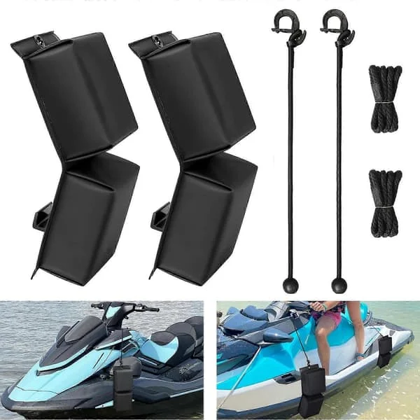 MDStop PWC fender buffer, 2 elastiske snore båd fender buffere, 2 båddokker, jetski paters til båd bumpers til skåle, 14x6x3.2 tommer