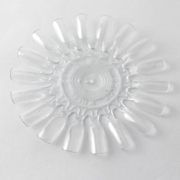 Rundt prøvekart / utstilling med tips i plexiglass