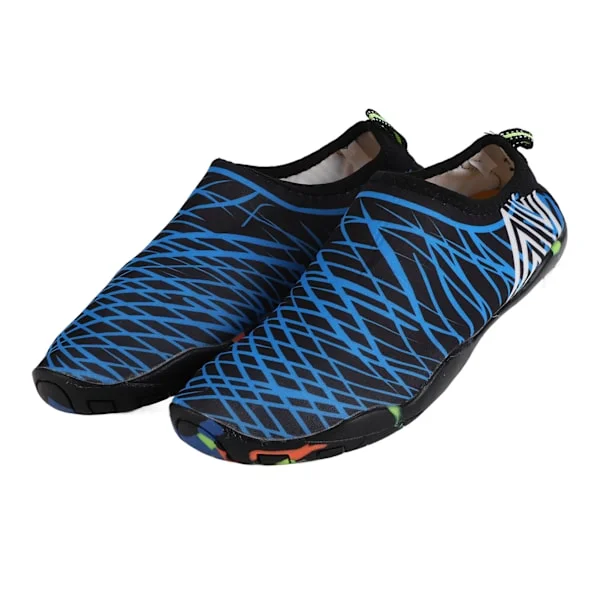 1 Pair Quick-Drying Elastic, Breathable and Comfortable Water Shoes for Hiking, Camping, Black/Blue, Size 40