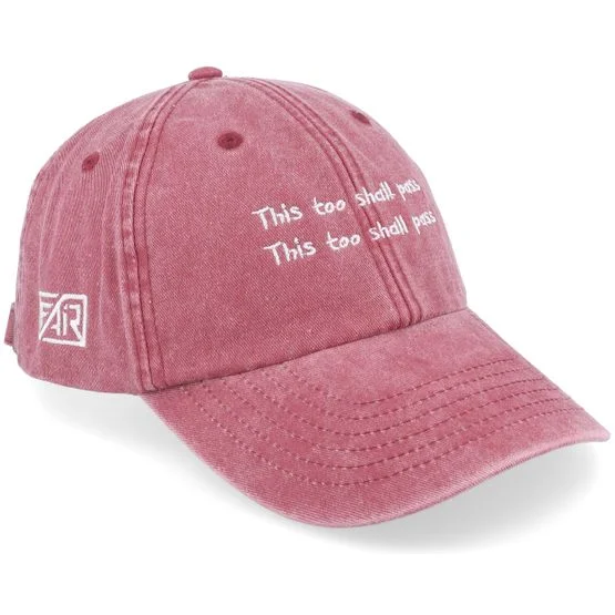 Fair - This Too Shall Pass Red Dad Cap Unconstructed Red Cap - @ Hatstore