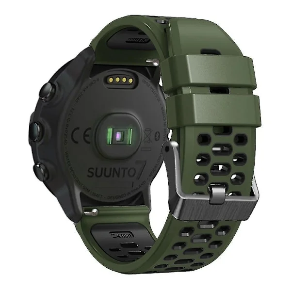 Dubbelfärgad Silikonarmband för Suunto 7 / 9 / 9 Baro 24mm med Multi-hål Design Snabbspänne Armband