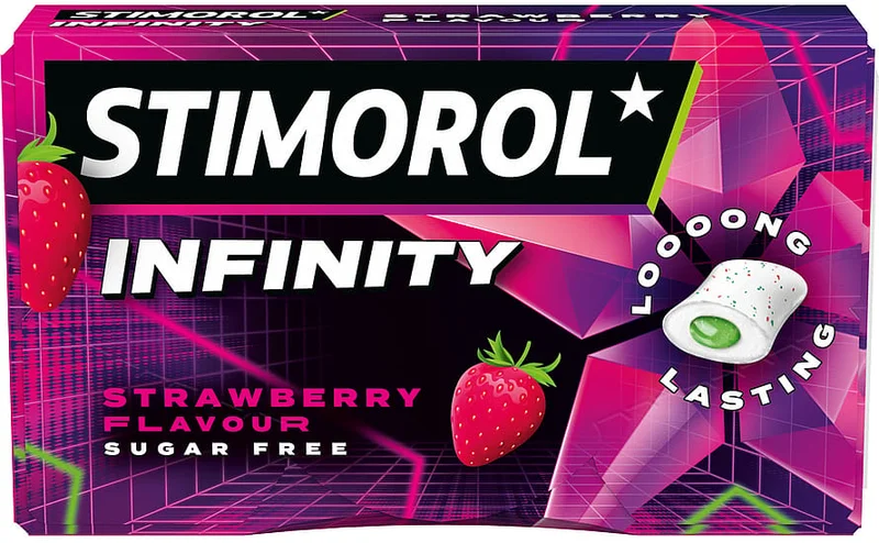 3 for 2 - Stimorol Tyggegummi Infinity Strawberry 22 g, Helse & Madvarer, Snacks, Tyggegummi