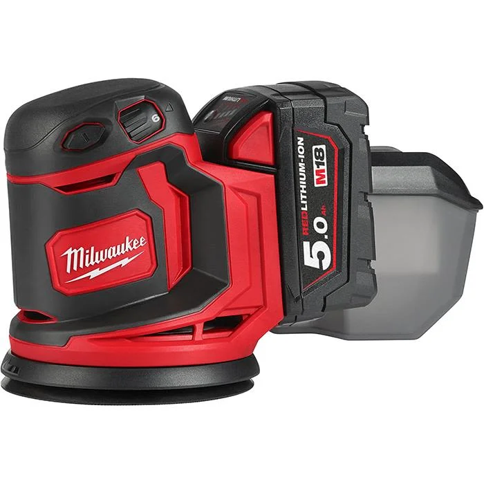 Milwaukee M18 BOS125-502B Excentersliber med batteri og lader, Maskiner