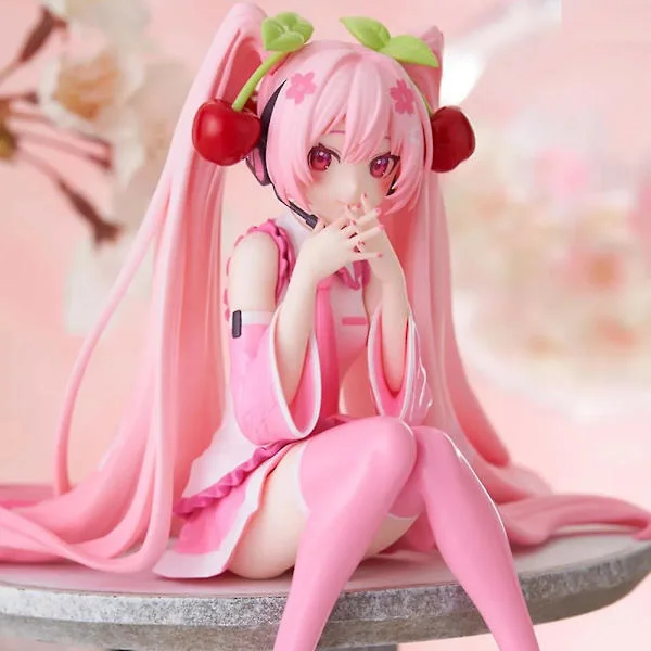 Uusi Hatsune Miku animehahmo vaaleanpunainen mekko PVC-malli toiminta lelut kirsikanpunainen kirsikankukka koriste keräilylahjat [GL] ei laatikkoa