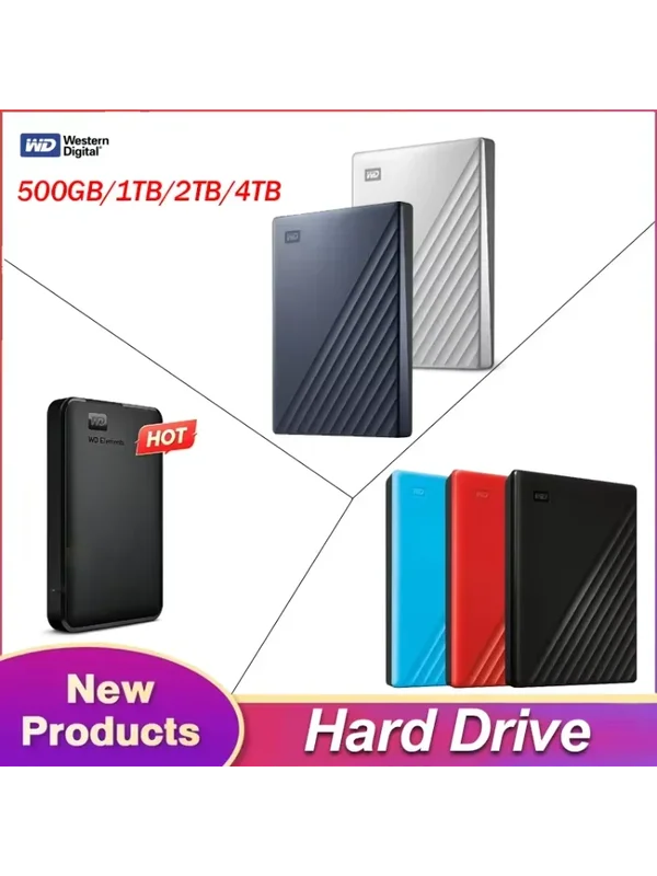 AliExpress - Disque dur externe portable WD My Passport Ultra USB 3.0 haute vitesse, stockage mobile crypté, 1 To, 2 To, 4 To, pour ordinateur 