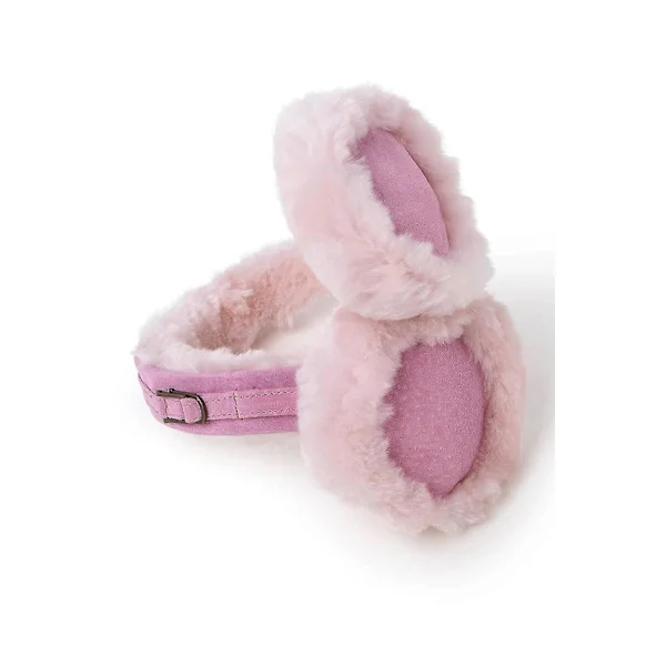 Ørevarmere i saueskinn for kvinner - Komfortable og varme ørevarmere 506-100 Rosa One size