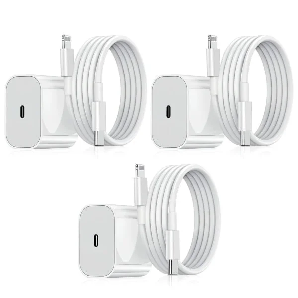 iPhone Oplader - Hurtigoplader - Adapter + Kabel 20W USB-C Hvid 4-Pak iPhone(NT) 4-Pak iPhone 4-Pak iPhone