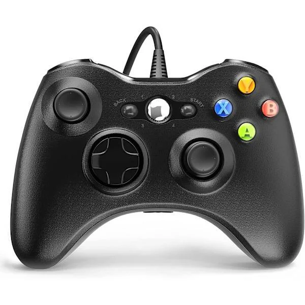 Kablet Controller til Xbox 360, YAEYE Game Controller til 360 Sort