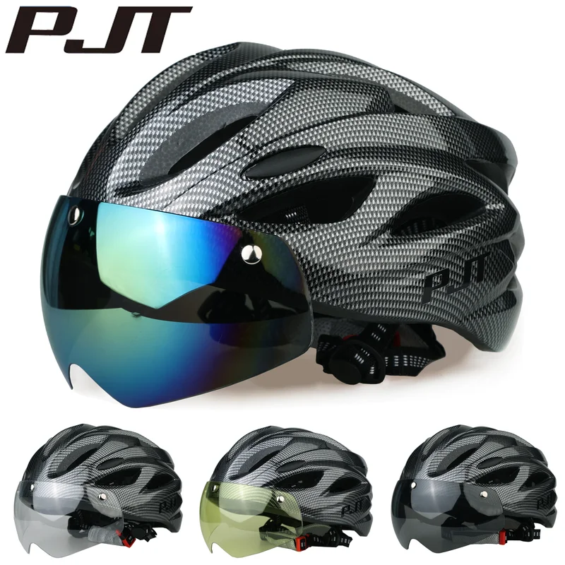 AliExpress - PJT Leichter, atmungsaktiver Fahrradhelm mit magnetischer Anziehungsschutzbrille, Linse, Fahrradhelm, frei umschaltbarer Fahrradhelm für 