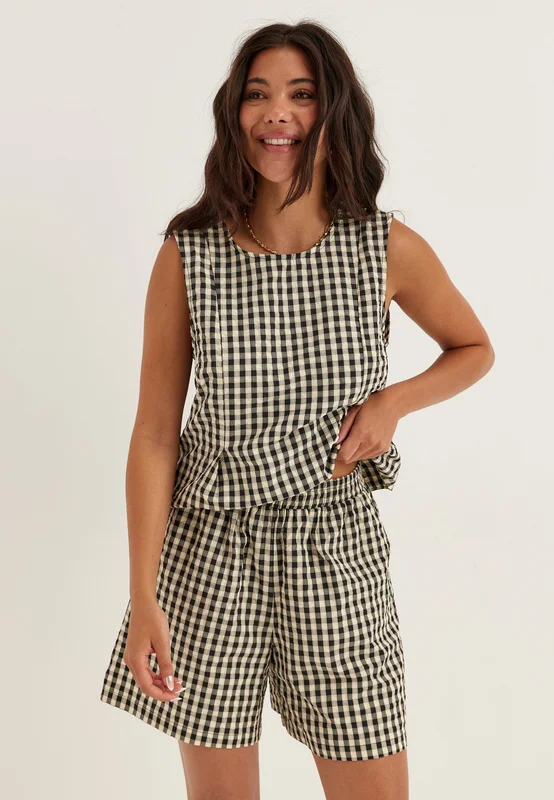 OBJECTCOLLECTORSITEM-Objdanje Hw Lo Bermuda Shorts-Black Checks:Birch-36