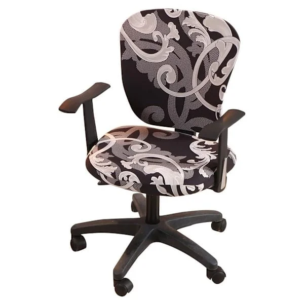 Office Chair Cover - Split Protective and Stretchable Fabric Polyester Universal Desk Chair Cover Stretchable Rotating Chair Cover