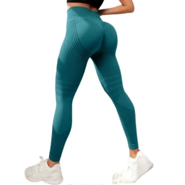 [KK]3D Cellulite Leggings Hög Midja S Malakitgrön, Butt Lifting Magkontroll Formande Träningsleggings Kompatibel med Kvinnor Gym Fitness S