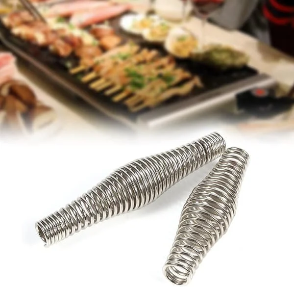 Karbonstål fjær ovn håndtak fjær grill BBQ ovn tilbehør vedovn kullovn pelletsovn kjeler røyker pute utendørs kjøkken(Størrelse: 11*3.2CM L*D)