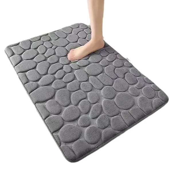 Absorbent Shower Mat, Bathroom Mat, Non-Slip Bathroom Mat, 40 x 60 cm, Dark Grey