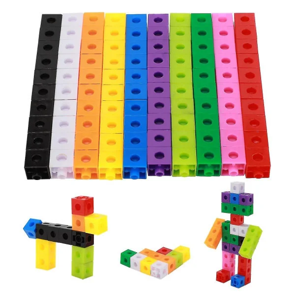 [PLEE] 100 pcs Kids Construction Toys Snap Cube Toys Educational