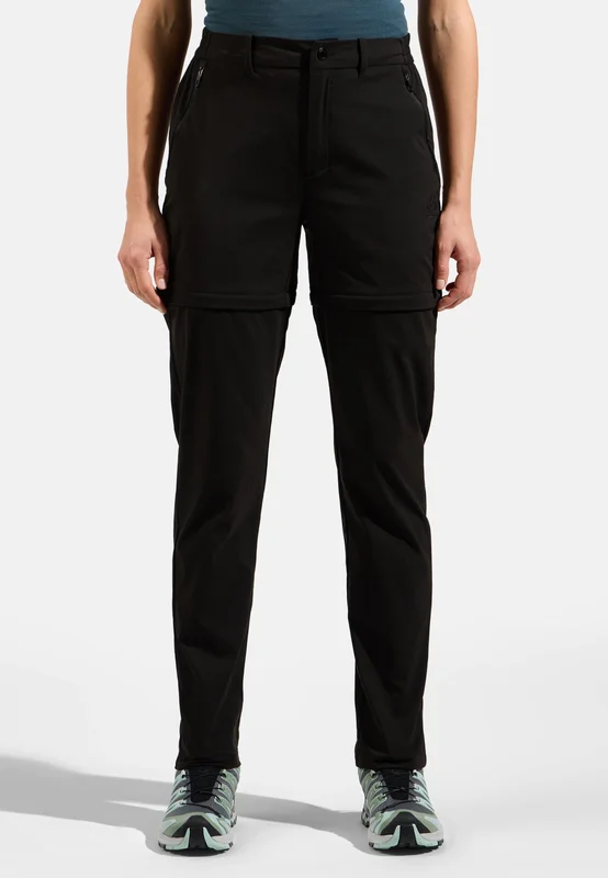 Odlo Ascent Light Zip-Off Bukse for dame, 34, svart