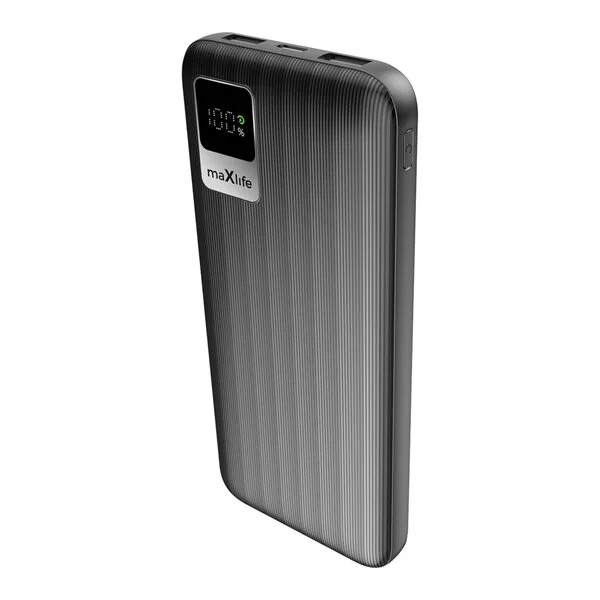 Maxlife powerbank 10000 mAh / kannettava laturi USB-A USB-C - Svart