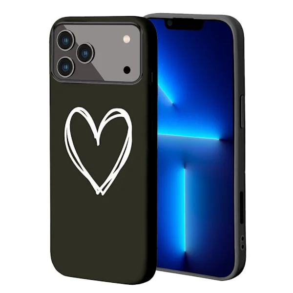 Distinkt iPhone 15 Pro TPU-skal, Skal för iPhone 16 Pro Max för 12 Pro Max 13 14 Mini 15 Pro 17 16 Alla hjärtans dag Svart Skal
