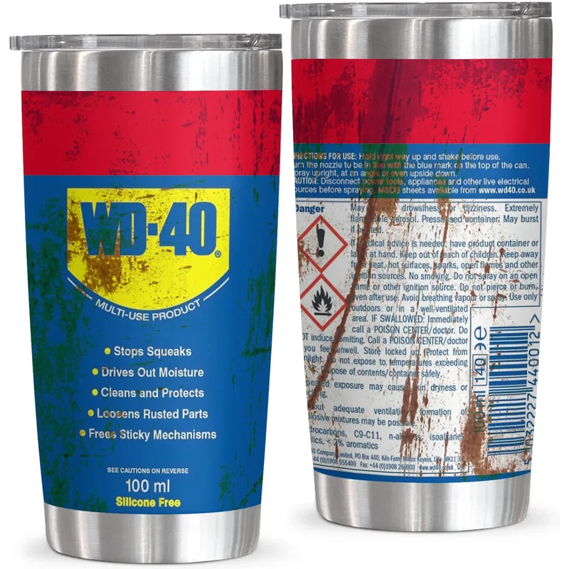 AliExpress - 20 Unzen WD40 Edelstahl-vakuumisolierter Becher, doppelwandig, mit Strohhalm und Deckel, hält kalt, heißes Getränk, Autobecher im Used-