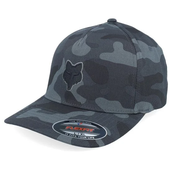 Fox - Camo flexfit Czapka Z Daszkiem - Fox Head Black Camo Stretch Fit @ Hatstore