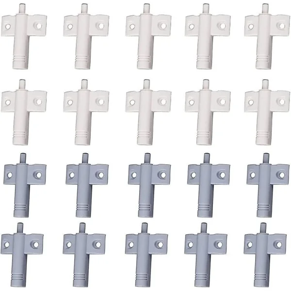 20 Pieces Kitchen Door Dampers, Cabinet Dampers, Drawer Dampers, Soft and Quiet Dampers, for Cabinets, Doors (White+Grey)