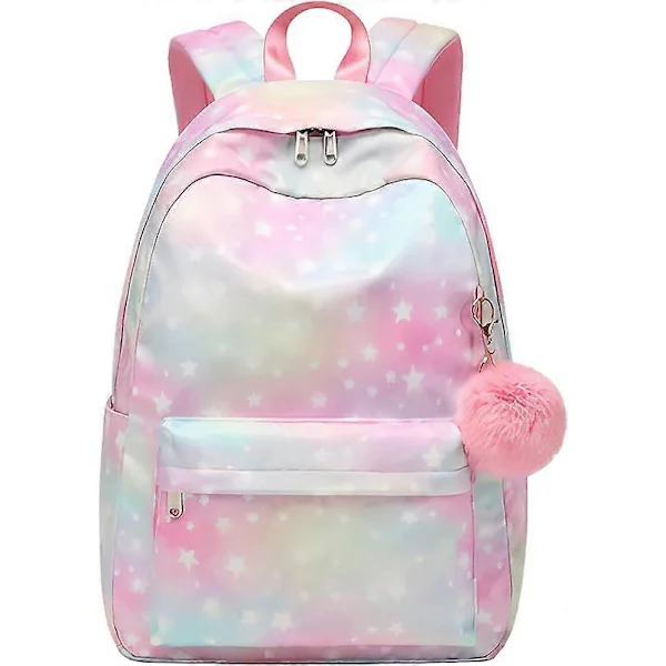 School Backpack for Girls and Boys 8+, Simple Backpack for 14-inch Laptop, Water-Resistant School Bags Casual Daypack for School Travel-B