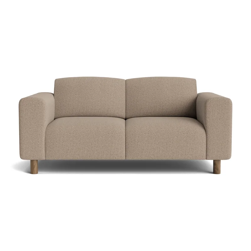 Toledo 2 personers sofa - Montreal Mørk Beige - 172x88x78cm - Minimalistisk 2 personers sofa med Nozag fjedre og mulighed for tilkøb af puf