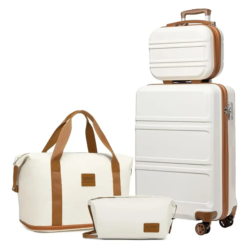 AliExpress - KONO ensemble de valises 4 pièces, bagage à main 55 cm trousse de beauté trousse à cosmétiques trousse de voyage trousse de toilette de 