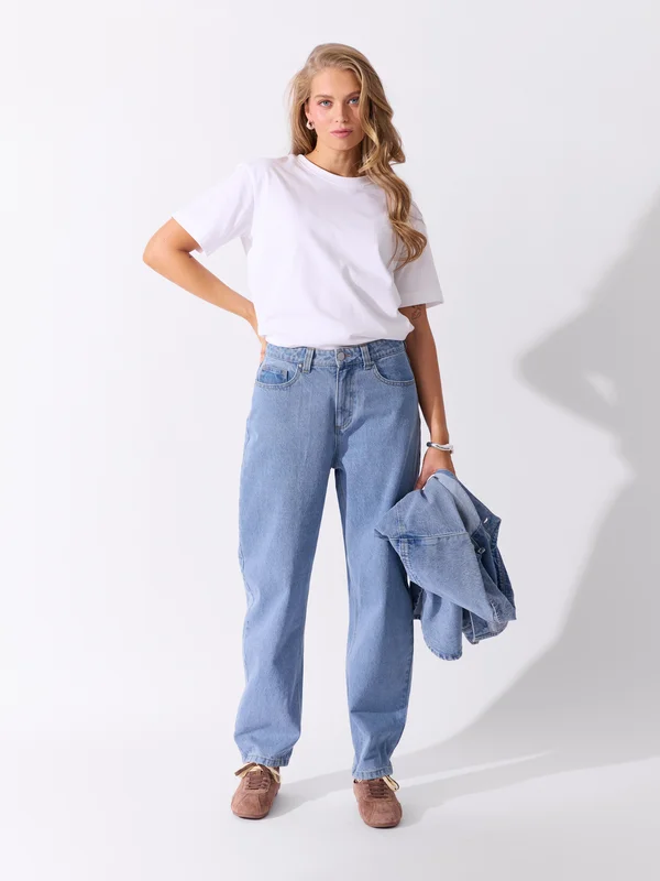 MATCH - Estelle barrel jeans - Donna - Str. 36 - Dame - Bukser & Jeans - Blå - 100% Bomull