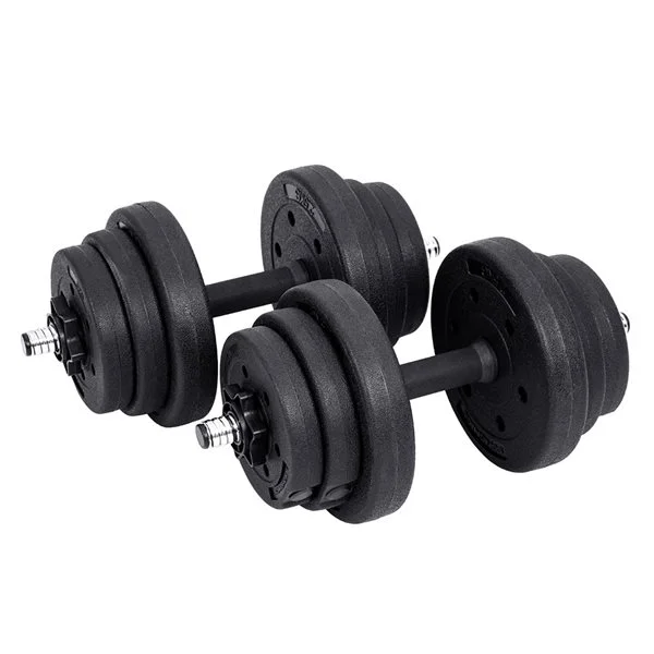 Justerbar vektstang og manualer 20 kg 2-i-1 / manualsett med vektskiver / styrketreningssett til hjemmegym