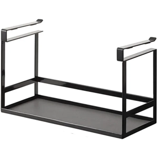 Spice rack for under cabinet, cabinet hanger, shelf, spice bottle holder, storage basket for wardrobe, kitchen accessories, black