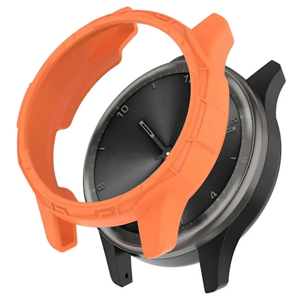 Stöttåligt TPU-klockfodral med ihålig stötfångarram för Garmin vivomove Trend - Orange Multicolor Orange