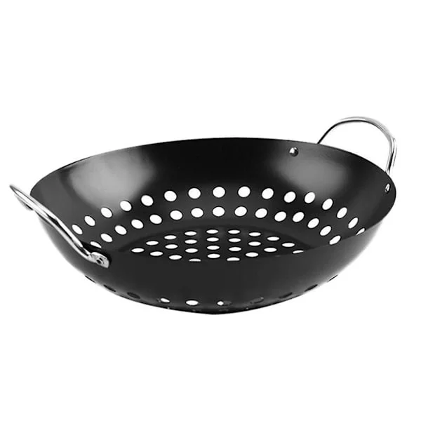Grilleplade i støbejern, perforeret, ikke-klæbende, grillpande til gasblus, grillbakke, Teppanyak