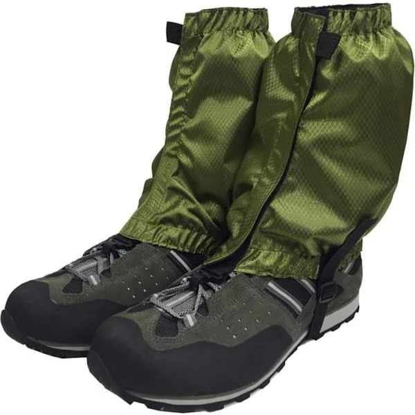 Waterproof, Tear-Resistant Leg Gaiters for Hiking and Mountaineering, Snow Gaiters, Green